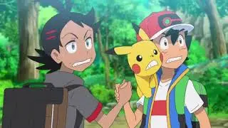 Ash and Goh holding hands for 1 minute and 41 seconds