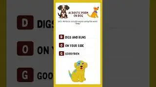 Acrostic Poem on Dog for Kids | Fun & Easy Poem Writing and Recitation for 1st to 4th Grade Students