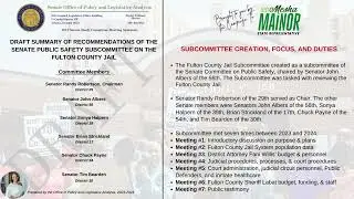 GA State Rep Mesha Mainor- FULTON COUNTY JAIL INVESTIGATIVE SENATE COMMITTEE