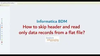 How to skip header record and read only data records from a flat file in Informatica BDM?