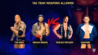 The rock ROMAN Reigns vs STONE COLD STEVE GUNTHER. Wwe2k25 @WWE 