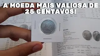 Moeda muito escassa de 25 centavos 1995 