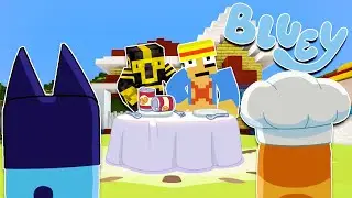 Una CENA ROMANTICA en un RESTAURANTE ELEGANTE | Las Aventuras de BLUEY en Minecraft!