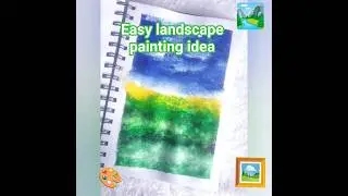 Easy acrylic painting of landscape 🖼 #beginnerarttips #shortsfeed #artinspiration