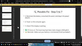 No Power Display after Windows Update 100% Working, Remove and Place back battery again