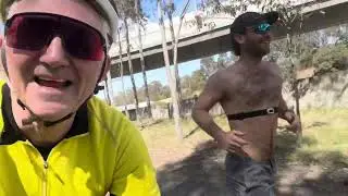 Nick 5km brick run after 70km M7 Ride