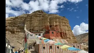 Exploring ancient caves in Choser village, Mustang Nepal