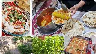 يوم العاشر من رمضان. 🌙راح ضلع 😥فطورنه محشي🥒 🍲وفته بيذنجان وبسبوسه بلقشطه 😋ماتتفوت ونبي