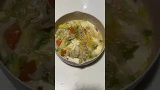 豚肉野菜麻奶鍋｜ 快速晚餐簡單煮開心吃｜ASMR Cooking diary｜Vent  #shorts #cookingvideo #foodvlogs #下廚 #懶人料理#五花肉片