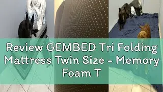 Review GEMBED Tri Folding Mattress Twin Size - Memory Foam Tri-fold Mattress, Handle & Non-Slip Bott