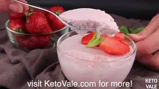 Strawberry Creamy Jelly Cups Dessert - Low Carb Sugar-free Keto-friendly