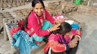 Puja Nitpicking in long hair new