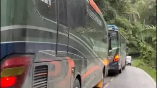 BUS ALS 084, 301, dan ALS 008 KONVOI DI LINTAS PERBATASAN SUMBAR SUMUT MENUJU KOTA MEDAN