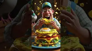 hungry farmer eats all his chicken's eggs to make omelette  #hungry farmer  #farming video