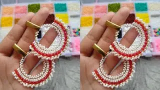 Como hacer aretes/ aretes de bisuter&iacute;a con mostacillas y murano &hearts;️ tutorial como hacer aretes ✨