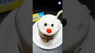 Chocolate Milkshake | Snowman Milkshake !?! Christmas Special Recipe #shorts