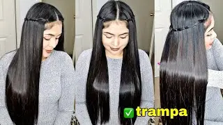 APRENDE COMO HACER LA TRENZA CASCADA  FÁCIL con ligas #tutorial | sam Orellana