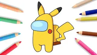 How to Draw Among Us Pikachu Easy | Among Us x Pokemon