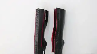 Sorbern Black Ballet Boots Unisex Red Lockable Zipper High Heel Stilettos Bdsm Fetish Shoes