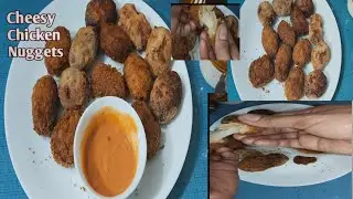 Crispy Cheesy Chicken Nuggets | Restaurant Style At Home |Crunchy Outside,Cheesy Inside  