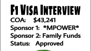 F1 Visa Interview. Approved✅🇬🇭 with MPOWER Finance. Check out transcript
