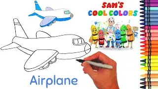 Drawing and Coloring an Airplane | Easy Airplane Drawing and Coloring Page