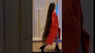 Rapunzel's Super Ankle Length Hair - Longer than her overcoat! 😍👏#rapunzelshorts #superlonghair