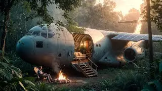 Building a Cozy Jungle Home Inside an Abandoned C-17 Globemaster (Full ASMR Process)