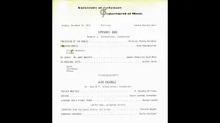 Audio Recording: University Delaware Symphonic Band and Wind Ensemble Concert, December 11, 1977