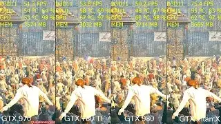 Assassin's Creed Unity GTX Titan X vs GTX 980 Vs GTX 780 TI Vs GTX 970 Frame Rate Comparison