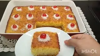 جيبي علبة ياغورت وأرواحي نحضرو هاد  البسبوسة بذوق الليمون 🍋وجوز الهند 🥥 بنة ولا أروع 😋👌