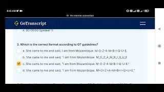 Which is the correct format according to GT guidelines? GoTranscript