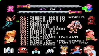 NES 45 in 1 Classic Games Gameplay