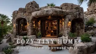 Cozy Tiny Home Design with Natural Materials | Rustic Stone House & Driftwood Interior Ideas