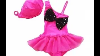 Taiycyxgan Baby Girls One-Pieces Swimsuit TuTu Bowknot Bikini Swimwear With Hat