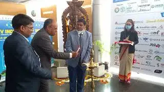 Lighting of Lamp EV India 2021 Electric Vehicles expo at India expo center greater noida in UP