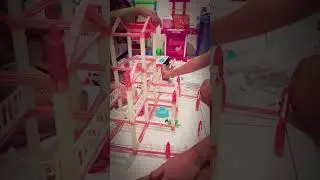 Mainan Anak 3D Princess Big Villa DIY Rumah Boneka Pink Castle Dengan Slide Yard Rumah Boneka
