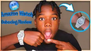 DIAMOND WATCH FROM AMAZON🥶 UBOXING/REVIEW+GIVEAWAY | BUSSDOWN WATCH FROM AMAZON