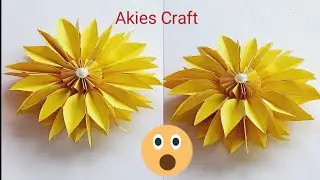 How to make beautiful  paper flower /Akies Craft/paper flower making/paper craft idea
