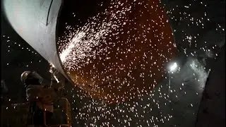 Pose d'une pièce de 60 tonnes, arrivée par convoi exceptionnel - EDF La Coche Pelton
