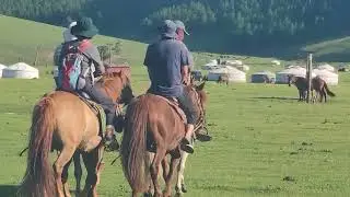 Horse riding in Orkhon Valley  with a nomad man 