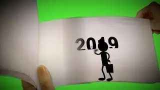 Happy New Year 2019 Flipping Book Animation Green Screen | FULL-HD