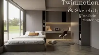 Twinmotion & Sketchup Bedroom Realistic Interior Render Path Tracing
