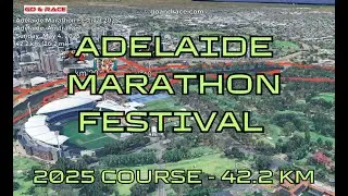 Adelaide Marathon Festival 2025: fly over the marathon course! Video of the race path.