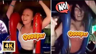Girl's Slingshot Ride Surprise – Her Reaction Will Blow Your Mind! #scaryrides #thrillride