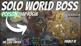 DIABLO 4 - level 88 Rogue solo's world boss / Avarice, The Gold Cursed (5 minute kill)