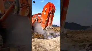 Excavator vs Dynamite 😱 | How Mountains Are Broken for Construction | #shorts