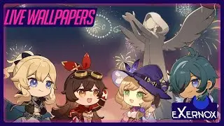 Jean, Amber, Lisa & Keya at Starlit Sky | Genshin Impact Live Wallpapers