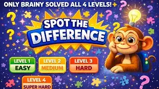 Spot the Difference Game  | Easy to Hard Levels | Fun Brain Puzzle