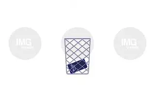 Throwing phone away into trash bin 2D cartoon object animation